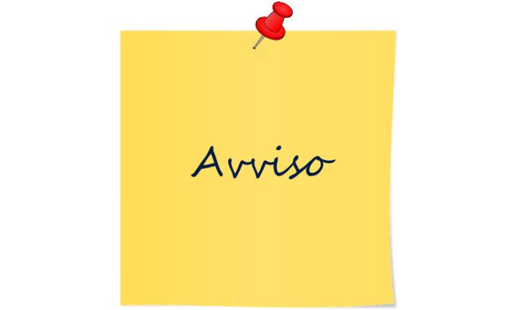 Postit: "Avviso".