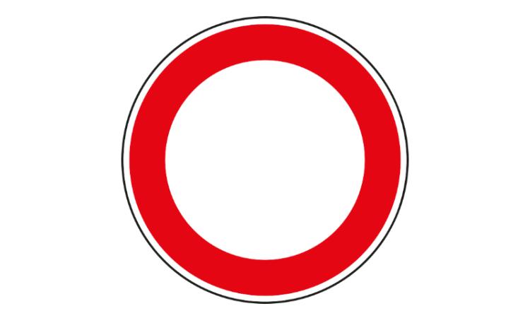 Segnale stradale: "Divieto di transito".